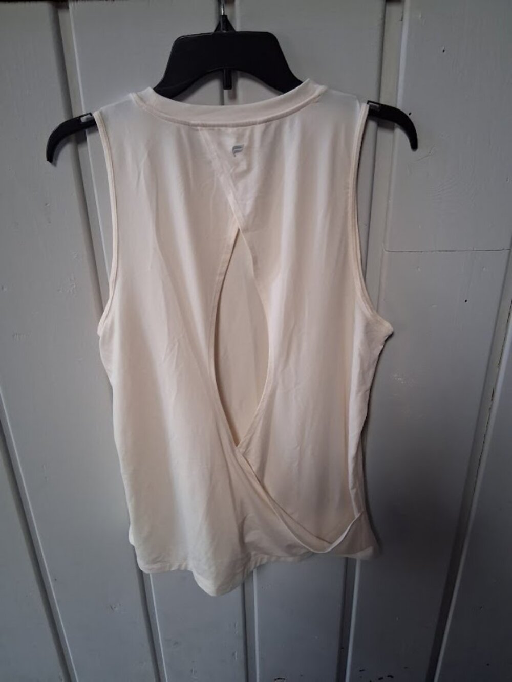 Fabletics Ivory Open Back Tank Top Sz L - Picture 2 of 5